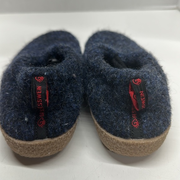 Giesswein Vent Slippers Virgin Wool House Shoes Slip On Adjustable Blue 37 US 6 - Picture 7 of 11